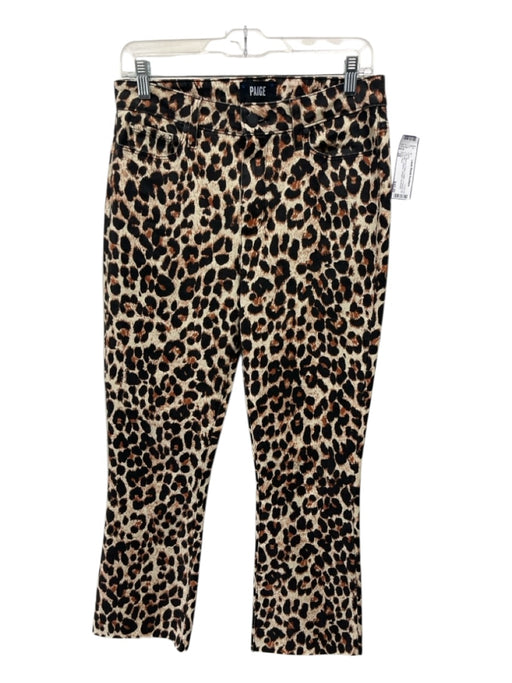 Paige Size 28 Tan, Black & Cream Cotton 5 Pocket Zip & Button Leopard Jeans Tan, Black & Cream / 28