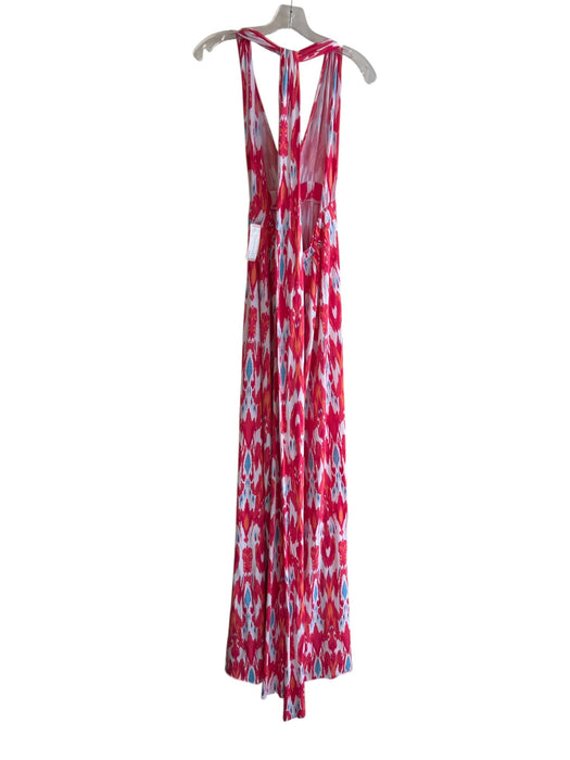 Tart Size S Pink Modal Blend Deep V Tie Neck Sleeveless Abstract Dress Pink / S