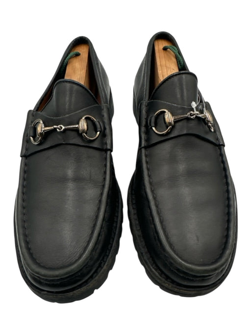 Gucci Shoe Size 9.5 Black Leather Solid Dress Men's Shoes Black / 9.5