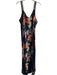 Johnny Was Size 2X Black & Multi Rayon & Silk Round Neck Sleeveless Floral Dress Black & Multi / 2X