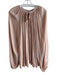 Ramy Brook Size L Pastel Pink Polyester Tie V Neck Long Gathered Sleeve Top Pastel Pink / L