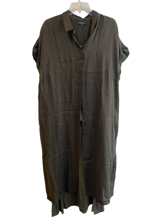 Lafayette 148 Size XL Army Green Viscose Sleeveless Scoop Neck Layered Dress Set Army Green / XL