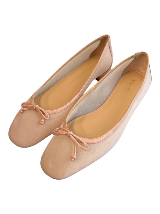 Stuart Weitzman Shoe Size 9 Baby Pink Mesh & Leather Round Toe Bow Detail Shoes Baby Pink / 9