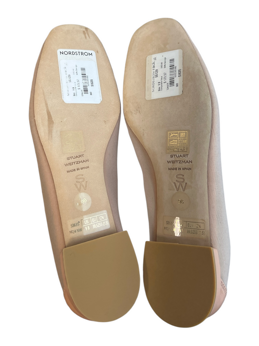 Stuart Weitzman Shoe Size 9 Baby Pink Mesh & Leather Round Toe Bow Detail Shoes Baby Pink / 9