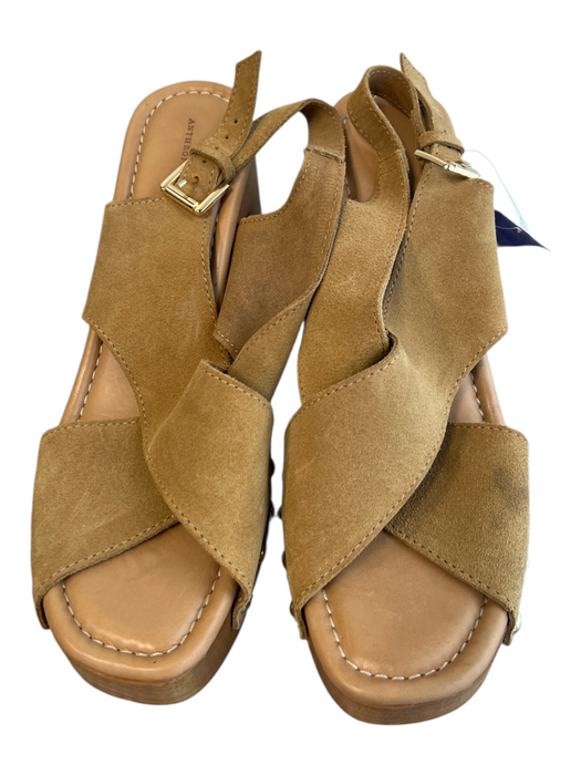 Anthropologie Shoe Size 41 Brown Suede Criss Cross Gold Hardware Shoes Brown / 41