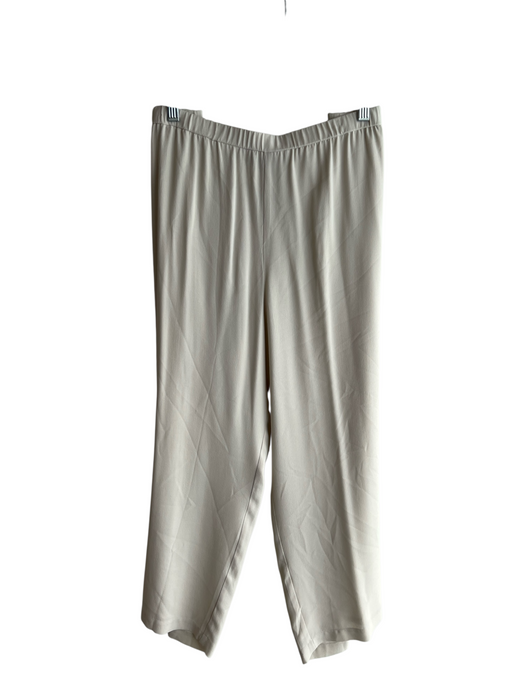 Eileen Fisher Size XL Bone Silk Elastic Waist Wide Leg Pants Bone / XL