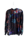 Johnny Was Size XL Black Multi Silk Floral Long Sleeve Button Down Top Black Multi / XL