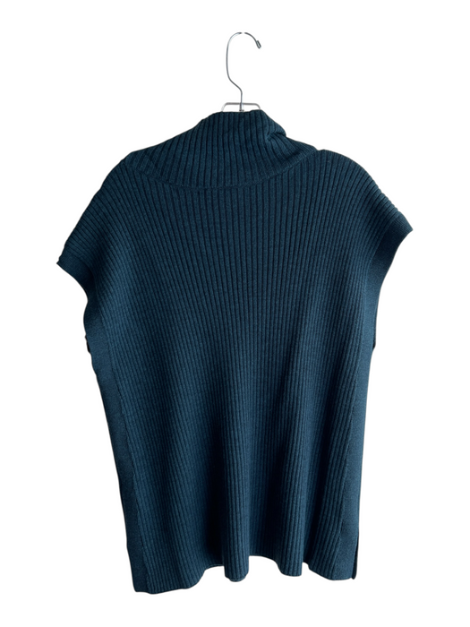 Eileen Fisher Size Large Dark Teal Blue Merino Wool Sleeveless Ribbed Top Dark Teal Blue / Large