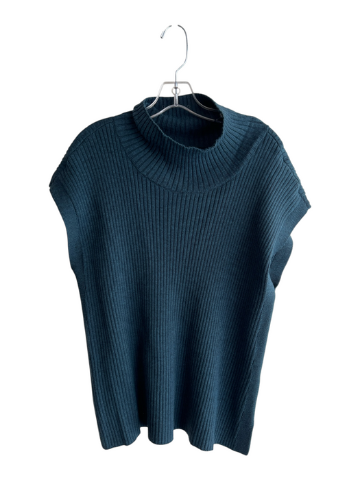 Eileen Fisher Size Large Dark Teal Blue Merino Wool Sleeveless Ribbed Top Dark Teal Blue / Large