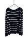 Lafayette 148 Size 2X Black & White Viscose Blend Striped Wide Neck Top Black & White / 2X