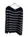 Lafayette 148 Size 2X Black & White Viscose Blend Striped Wide Neck Top Black & White / 2X