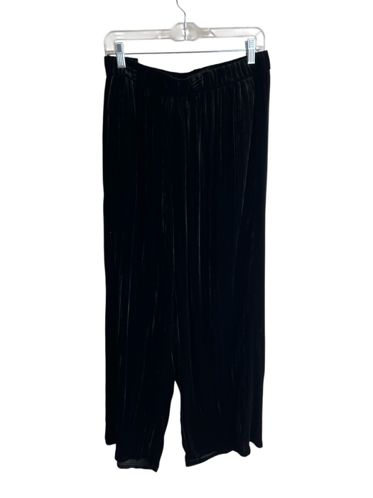 Eileen Fisher Size Est xl Black Viscose & Silk Elastic Waist Wide Leg Pants Black / Est xl