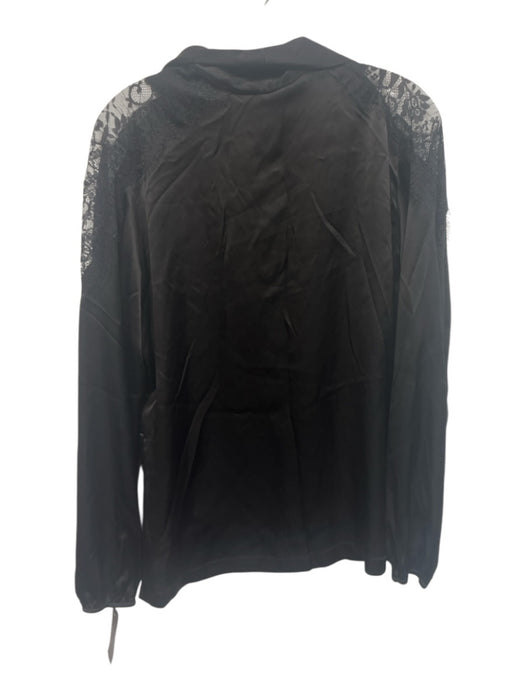 Cami NYC Size XS Black Silk Lace Panel Button Front Shawl Collar Jacket Black / XS