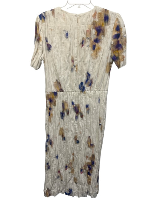 Jason Wu Collection Size 10 Cream White, Beige & Purple Cotton & Silk Dress Cream White, Beige & Purple / 10