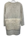 Elie Tahari Size M Cream White & Gray Acrylic Blend Boucle Faux Fur Coat Cream White & Gray / M