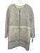 Elie Tahari Size M Cream White & Gray Acrylic Blend Boucle Faux Fur Coat Cream White & Gray / M