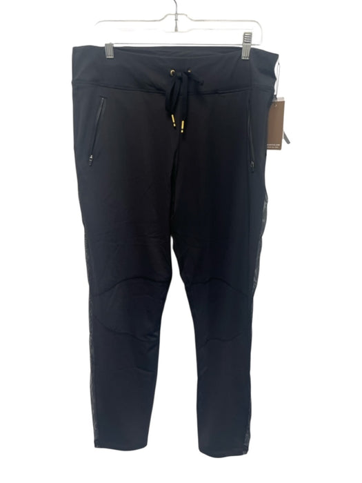 Alala Size L Black Nylon Blend Elastic & Drawstring Waist Zip Pockets Pants Black / L