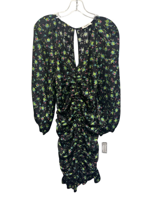 Sandro Size 40 Black, Yellow & Multi Polyester Floral Long Balloon ...