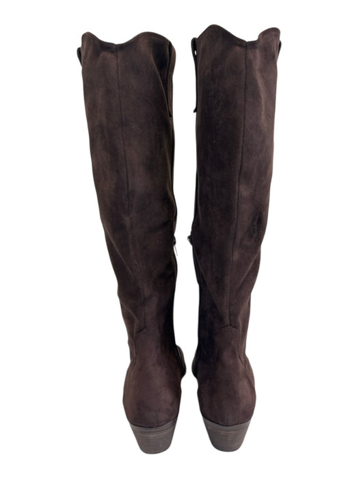 dv by dolce vita Shoe Size 9 Dark Brown Manmade Upper Faux Suede Side Zip Boots Dark Brown / 9