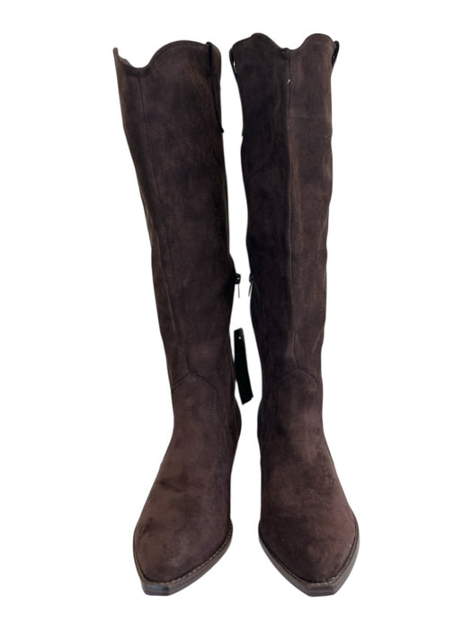 dv by dolce vita Shoe Size 9 Dark Brown Manmade Upper Faux Suede Side Zip Boots Dark Brown / 9