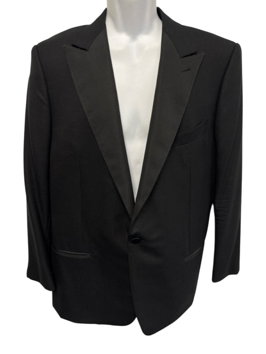 Ermenegildo Zegna Black Wool Solid Tuxedo Men's Suit Black / 56R