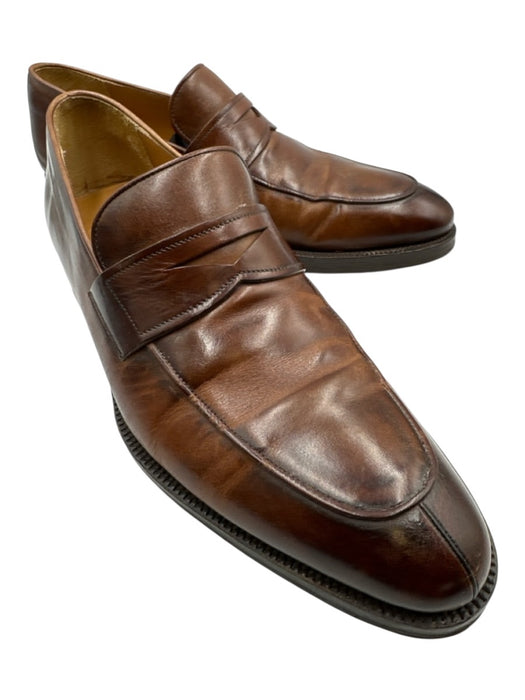 Magnanni Shoe Size 9 AS IS Brown Leather Solid Loafer Men's Shoes Brown / 9