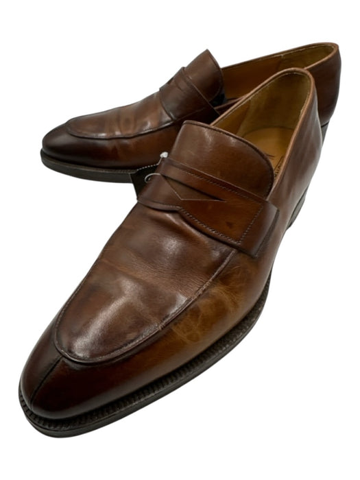 Magnanni Shoe Size 9 AS IS Brown Leather Solid Loafer Men's Shoes Brown / 9