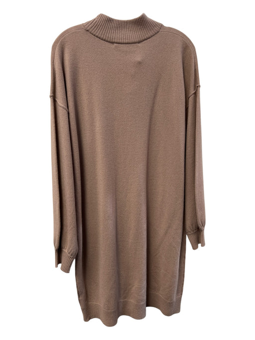 Antonio Melani Size Large Latte Cashmere Long Sleeve Ribbed Accent Dress Latte / Large