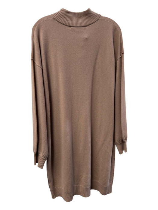 Antonio Melani Size Large Latte Cashmere Long Sleeve Ribbed Accent Dress Latte / Large