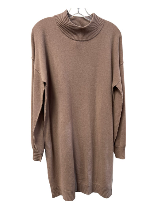 Antonio Melani Size Large Latte Cashmere Long Sleeve Ribbed Accent Dress Latte / Large