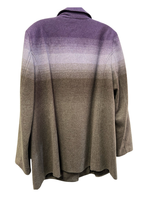 Worth Size Large Plum Wool Blend Ombre 1 Button Side Pocket Knee length Coat Plum / Large