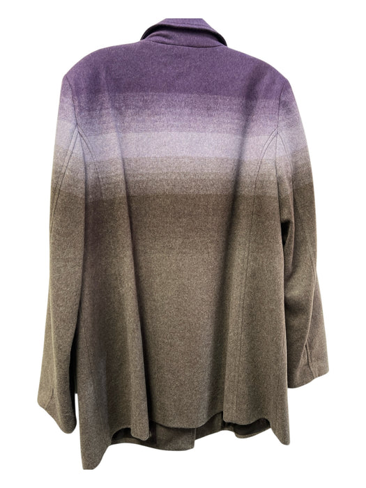 Worth Size Large Plum Wool Blend Ombre 1 Button Side Pocket Knee length Coat Plum / Large