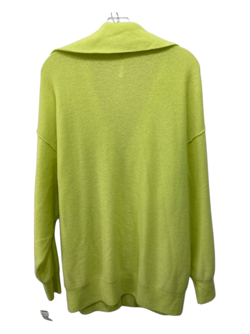 Free People Size S/P Chartreuse Green Cashmere Large Collar Cardigan Chartreuse Green / S/P