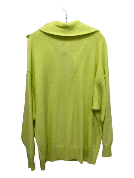 Free People Size S/P Chartreuse Green Cashmere Large Collar Cardigan Chartreuse Green / S/P