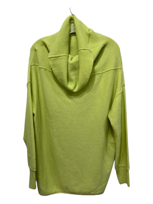 Free People Size S/P Chartreuse Green Cashmere Rib Knit Ribbed Oversize Sweater Chartreuse Green / S/P
