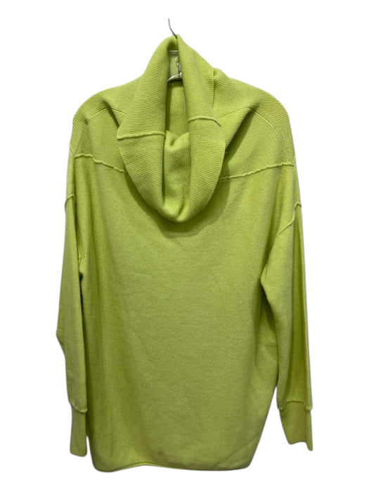 Free People Size S/P Chartreuse Green Cashmere Rib Knit Ribbed Oversize Sweater Chartreuse Green / S/P