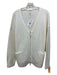 Splendid Size XL Cream Acrylic Blend Gold Zipper Pockets Ribbed Detail Cardigan Cream / XL