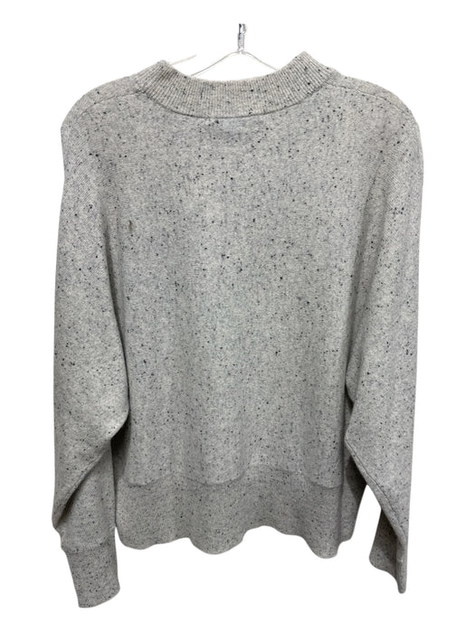 Antonio Melani Size L Gray & Black Print Cashmere Speckled Crewneck Sweater Gray & Black Print / L