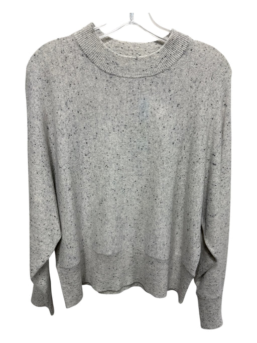 Antonio Melani Size L Gray & Black Print Cashmere Speckled Crewneck Sweater Gray & Black Print / L