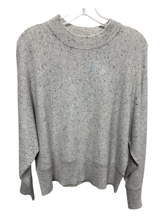 Antonio Melani Size L Gray & Black Print Cashmere Speckled Crewneck Sweater Gray & Black Print / L