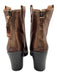 Sarto Shoe Size 8 Bronze Leather Metallic Stitching Detail Back Zip Booties Bronze / 8