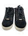 J/Slides Shoe Size 8 Black & White Suede Shearling lace up Side Zip Sneakers Black & White / 8