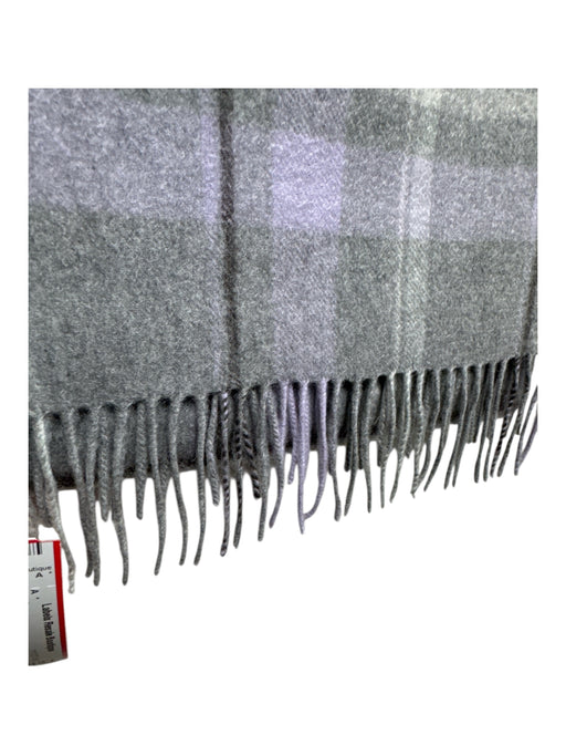 No Brand Grey & Lavender Plaid Fringe scarf Grey & Lavender