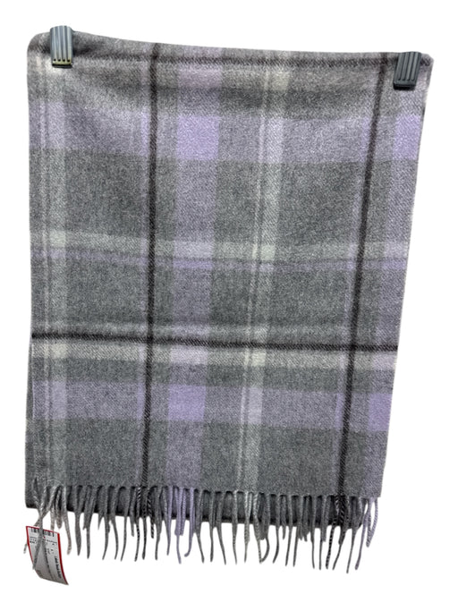 No Brand Grey & Lavender Plaid Fringe scarf Grey & Lavender