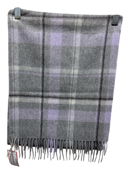 No Brand Grey & Lavender Plaid Fringe scarf Grey & Lavender
