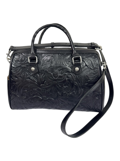 Patricia Nash Black Leather Embossed Top Handle Crossbody Bag Black / Medium