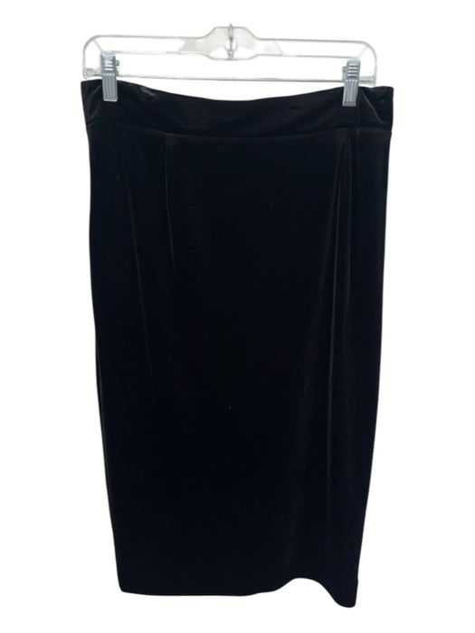 Antonio Melani Size 8 Black Velvet Midi Skirt Black / 8