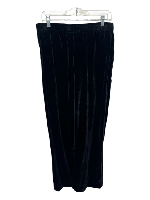 Elie Tahari Size Medium Black Velvet Elastic Waist Wide Leg Pants Black / Medium