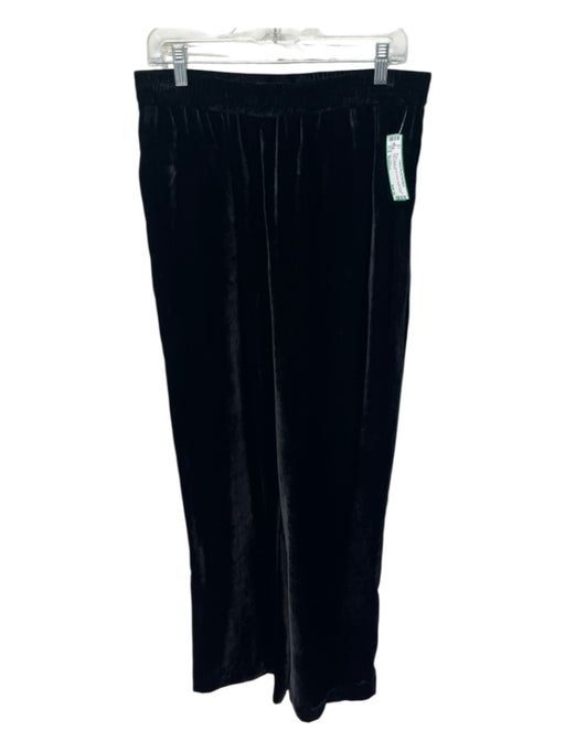 Elie Tahari Size Medium Black Velvet Elastic Waist Wide Leg Pants Black / Medium