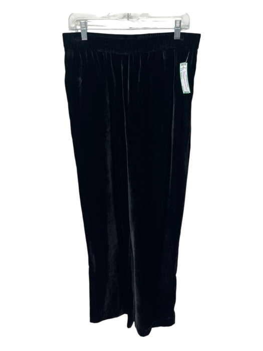 Elie Tahari Size Medium Black Velvet Elastic Waist Wide Leg Pants Black / Medium